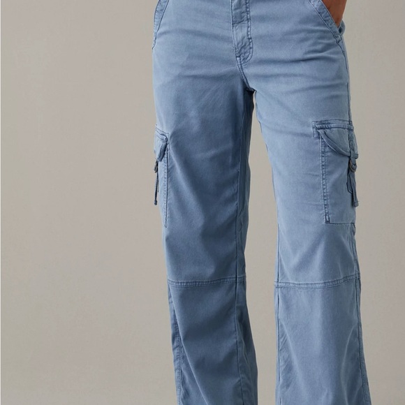 ae dreamy drape baggy wide leg high waisted stretch cargo pants 12 long - Picture 5 of 8